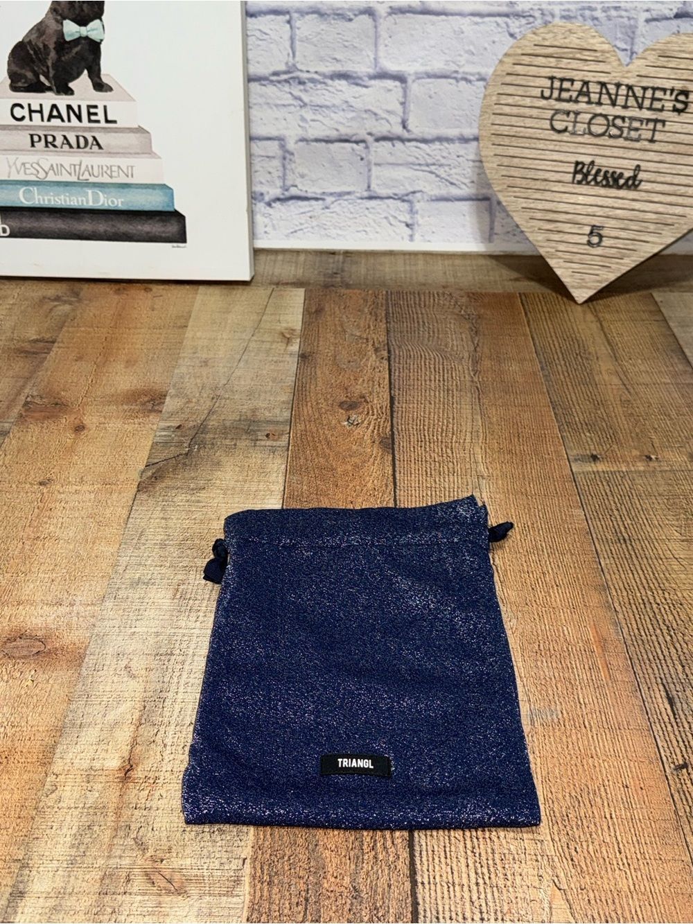 Triangl Swimwear Drawstring Swimsuit Bag blue glitter